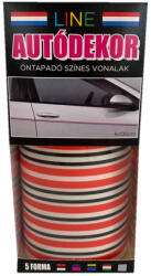 Line Öntapadós Dekorcsík 8x130cm, Fekete-Piros, 51 (30311512)