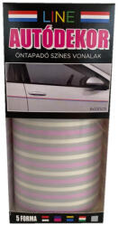 Line Öntapadós Dekorcsík 8x130cm, Világosszürke-Rózsaszín-Világosszürke, 67 (30311673)