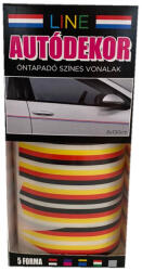 Line Öntapadós Dekorcsík 8x130cm, Fekete-Piros-Sárga, 60 (30311604)