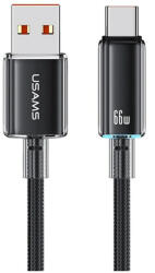 USAMS Cloud Series kábel US-SJ658 6A USB-A to USB-C 1.2m fekete (SJ658USB01)