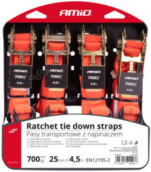 AMiO Racsnis Heveder Készlet 4db 700kg 25mm 4m (0502496)