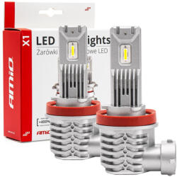 AMiO Led Izzó X1 sorozat H8/H9/H11/H16 12V 40W 6500K 2db (0502967)
