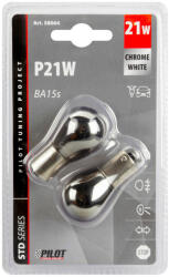 LAMPA Izzó Lampa 12v 21w Króm Fehér Pár (0158064)