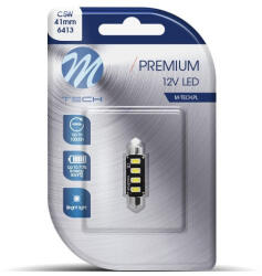 m-tech LB335W Szofita Led Izzó, Fehér 42mm, Canbus 12V C5W (72LB335W)