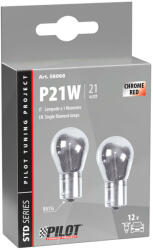 LAMPA Izzó Lampa 12v 21w Króm/piros Pár (0158068)