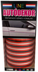 Line Öntapadós Dekorcsík 8x130cm, Fekete-Piros-Fekete, 73 (30311734)