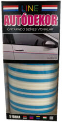 Line Öntapadós Dekorcsík 8x130cm, Fehér-Türkizkék, 49 (30311499)