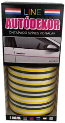 Line Öntapadós Dekorcsík 8x130cm, Citromsárga-Fekete, 32 (30311321)