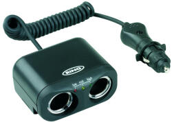 Ring Szivargyújtó elosztó 2-es, Teszter funkcióval, 12V (70RMS2)