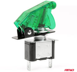 Amio Fedeles Kapcsoló Zöld Villágítós 12/24V 20A (0503093)