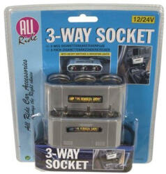 ALL Ride AllRide 3-as szivargyújtó elosztó, külön kapcsolható aljzatokkal (33287515)
