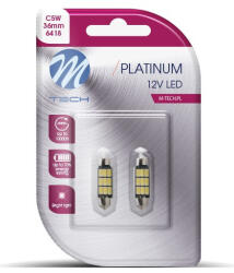 m-tech LB815WW Szofita Izzó, Meleg Fehér 36mm, Canbus 12V C5W (72LB815WW)