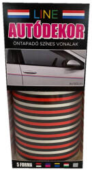Line Öntapadós Dekorcsík 8x130cm, Fekete-Piros-Fekete, 62 (30311628)