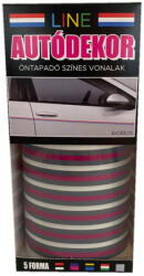 Line Öntapadós Dekorcsík 8x130cm, Sötétszürke-Lila-Sötétszürke, 66 (30311666)