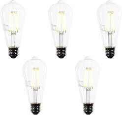 LUEDD 5 darabos E27 LED izzókészlet ST64 átlátszó 3, 8W 806 lm 3000K (03405)