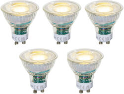 LUEDD 5 darabos GU10 50 mm-es dimmelhető LED izzókészlet átlátszó 2, 5 W 450 lm 3000K (03408)