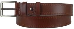 Gaston 3, 5 cm széles szélein 2x varrott barna bőr öv, 135 cm Gaston (3,5x135 2x varrott barna)