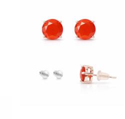  Cercei Carneol rotund fatetat 7x7x15 mm cu Argint 925 pentru expresie personala - 1 Pereche