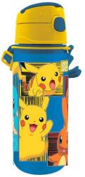 Pokemon szívószálas aluminium kulacs 600 ml - iskolataskawebshop