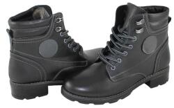 Nicolis Ghete dama, negru, casual, piele naturala, imblanite, cu toc, Nicolis 40025-Negru (Marime: 37) (40025-Negru-37)