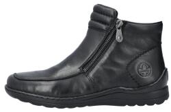 RIEKER Ghete dama, negru, casual, piele naturala, imblanite, cu talpa joasa, Rieker 48999-00-Negru (Marime: 40) (48999-00-Negru-40)