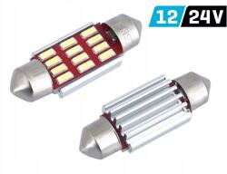 Vision Lighting Vision Festoon SV8.5 36mm 12/24V Led izzó, 12x 4014 Smd Led, Canbus, fehér, 2 darabos