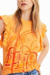 Desigual Narancssárga Nyomott Mintás Póló (s) (23SWTKCA_7029)