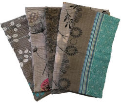  Krepp 5 db -os kispárna huzat csomag - III. osztályú / szürke - zöld mix