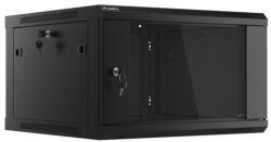 Lanberg 19" fali rack szekrény 6U/600X600 lapraszerelt, fekete V2
