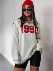 Shein szürke melange hímzett pulóver (L) (587455)