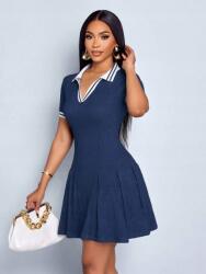 Shein Sötétkék Ruha Rövid Ujjú (2XL) (597849)