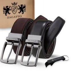 Zagatto Férfi Öv Kétoldalas, valódi bőr, Fekete/Barna, Zagatto (ZG1055-135)