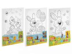 Grafix Festés számok szerint gyerekeknek (vászon, festék, ecset), 20x30cm, húsvéti, 3 féle változat (nyuszik, tojások és csibék) (RMS-810004) - officetrade