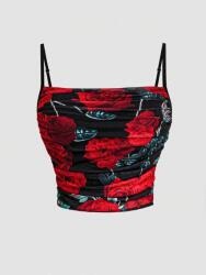 Shein Fekete Vállpántos Felső Minta (M) (611671)