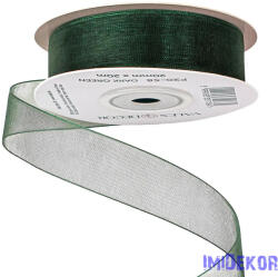  Organza szalag 20mm x 20m - Sötétzöld