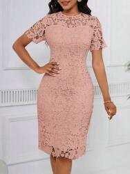 Shein Rózsaszín Csipkés Ruha MIDI (s) (611389)