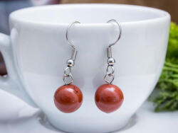 R. M. ékszer Korall lógós fülbevaló 8mm (17583RM)