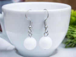 R. M. ékszer Tejkvarc lógós fülbevaló 8mm (17579RM)