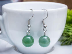 R. M. ékszer Aventurin lógós fülbevaló 8mm (17591RM)