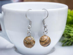 R. M. ékszer Jáspis lógós fülbevaló 8mm (17580RM)