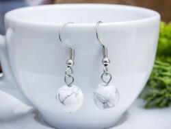 R. M. ékszer Howlit lógós fülbevaló 8mm (17585RM)