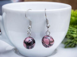 R. M. ékszer Rodonit lógós fülbevaló 8mm (17586RM)