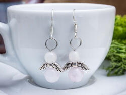 R. M. ékszer Angyalka rózsakvarc lógós fülbevaló (13899-RM)