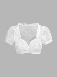 Shein Fehér Hímzett Mintás Felső (s) (612175)