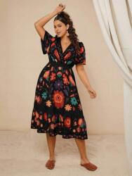 Shein Fekete Ruha MIDI Mintás (0XL) (611398)