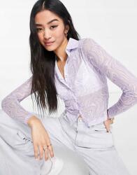 Brave Soul Lila Áttetsző Mintás Ing (M) (545311)