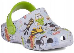 Coqui Gyerek Klumpa Szandál Flip-flop Papucs Coqui Little Frog 20-21-ES Méret (8701 KHAKI GREY/PARTY GREEN HERO AMULET)