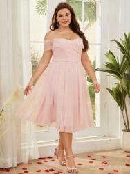 Shein Rózsaszín Tüll MIDI Ruha (3XL) (611724)