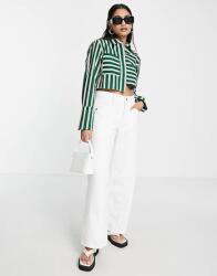  Felső Zöld Aszimmetrikus Csíkos Ing (36) (545992)