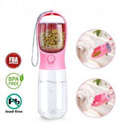  Hordozható Cumisüveg Kulacs Vízi Itató Kutya Macska Eledel Tartó (Bidon Woofinery różowy)